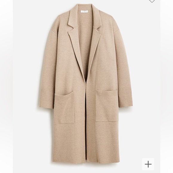 J. Crew Ella open-front long sweater-blazer in Heather Birch - Picture 2 of 4